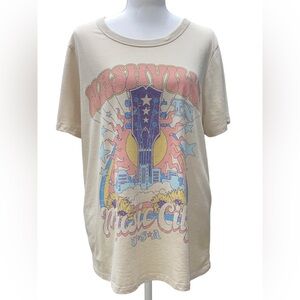 Zoe + Liv Beige 'Nashville Music City' Graphic Tee
